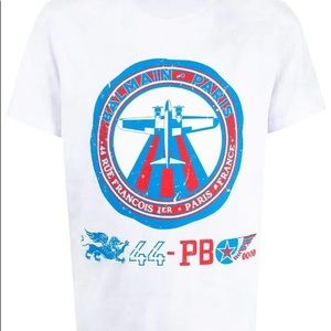 Balmain Plane-Print Crew-Neck T-shirt Men’s S $555. New With Tags.